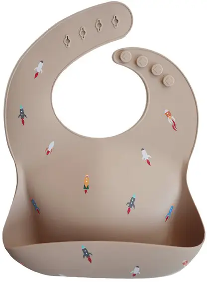 Силиконовый нагрудник Mushie Rocket