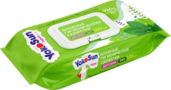 Салфетки детские влажные гигиенические Eco Yokosun, 100 шт, арт. 25159
