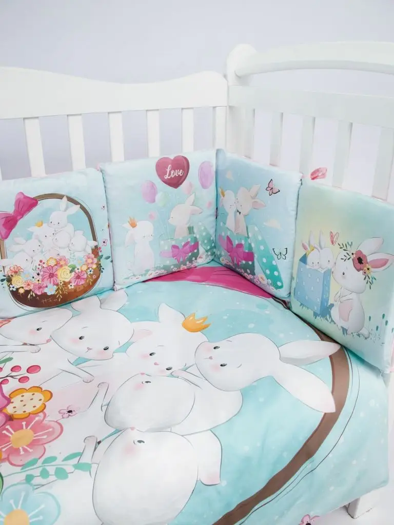 Комплект в кроватку 17 предметов AmaroBaby Funny Bunny, бирюзовый