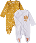 Фотография товара Комбинезон на кнопках 2 шт Львенок Little Star, р. 56, интерлок, белый