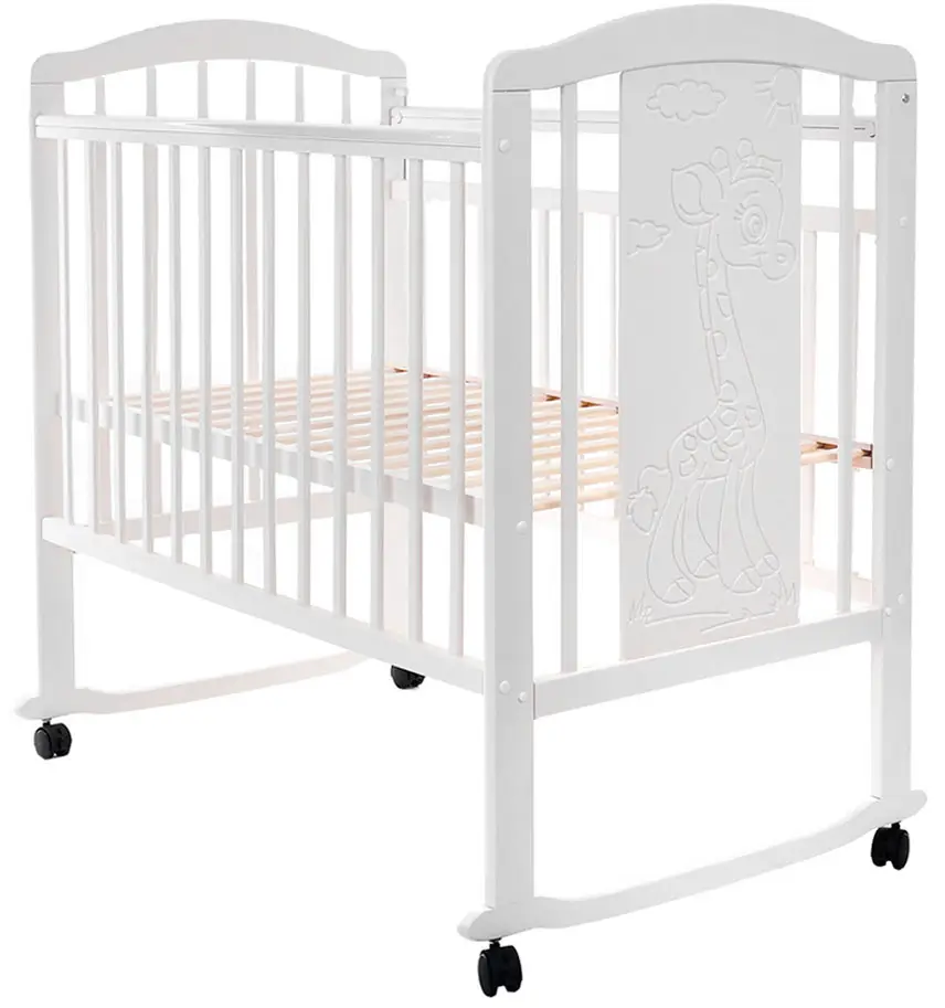 Кровать детская Pituso Noli Жирафик колесо-качалка, белый