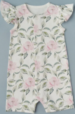 Фотография товара Песочник для девочки Little Star Пионы интерлок, крем (62)