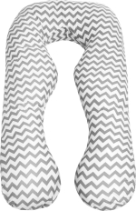 Фотография товара Наволочка AmaroBaby к подушке для беременных анатомическая 340х72 Зигзак серый