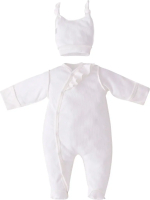 Фотография товара Комбинезон слип с шапочкой KiDi Сливки с рюшей 68-74