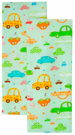 Фотография товара Набор ситцевых пеленок Amarobaby Emotion Машинки, зеленый, 2 штуки