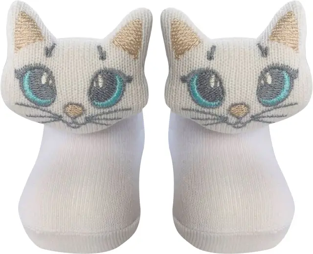 Носочки трикотажные Little Star Котик белый 6-12 месяцев
