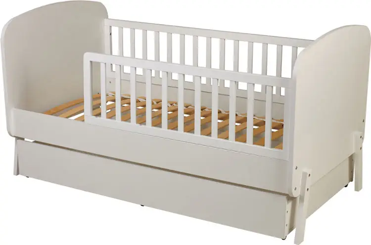 Кровать детская Polini kids Mirum 2010 c ящиком, белая/белая