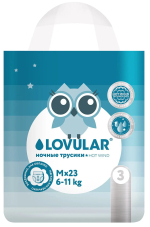 Фотография товара Трусики-подгузники Lovular Hot Wind ночные, M, 6-11 кг, 23 штуки