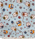Фотография товара Пелёнка ситец Осьминожка Премиум Лесные зверята, голубой 120х95 см