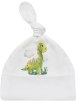 Шапочка Luxury Baby Динозаврик, белый Шапочка Luxury Baby Динозаврик, белый
