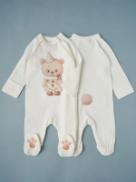 Фотография товара Комбинезон Little Star на молнии Мишка - Циркач интерлок крем 74 6-9 мес