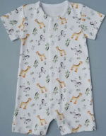 Фотография товара Песочник Little Star Жирафы и зебры интерлок, белый (74)