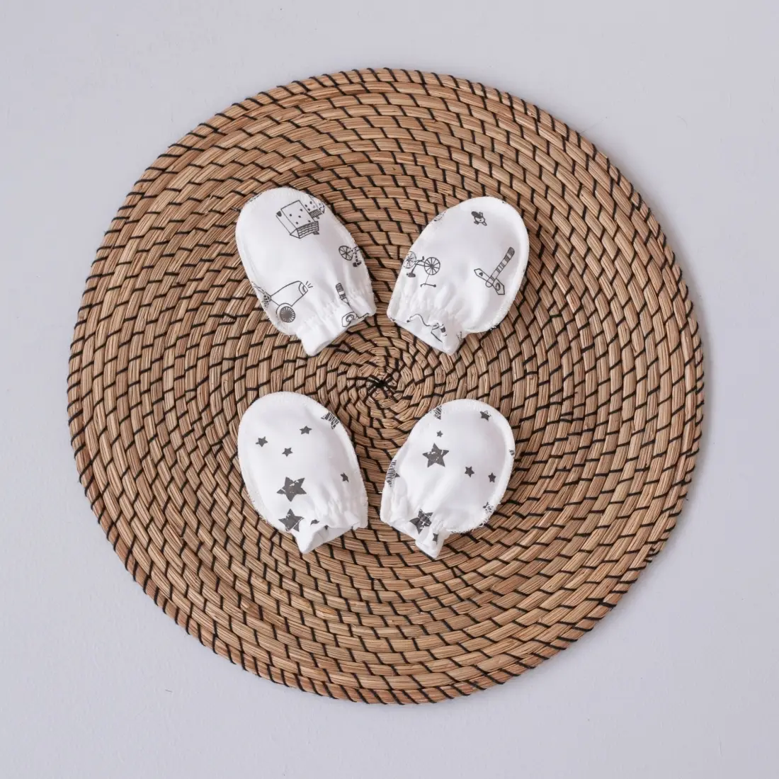 Варежки анти-царапки KiDi kids Автобусы 2 пары