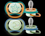 Фотография товара Пустышка силиконовая ночная Philips Avent Ultra Air SCF376/23 2 шт 18м+