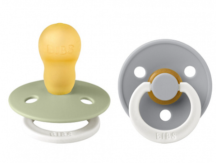 Фотография товара Набор пустышек латексных ночных BIBS Colour Glow, 2 шт. - Sage/Cloud, 18+ мес.