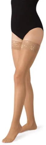 Фотография товара Чулки компрессионные прозрачные с ажурным верхом, MED, II класс компрессии, р.2, Natural