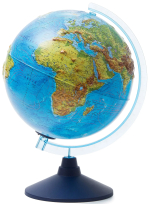 Глобус Globen физико-политический рельефный с подстветкой от батареек 250 мм