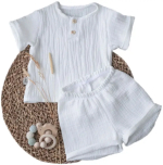 Фотография товара Пижама летняя KiDi Kids, для мальчика, муслин, молоко, лето, р. 20 рост 62-68 см