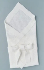 Фотография товара Плед вязаный и лента Little Star Классика 90х90 Белый