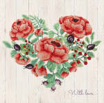 Фотография товара Кристальная мозаика Фрея постер Цветущее сердце, 30x30 см