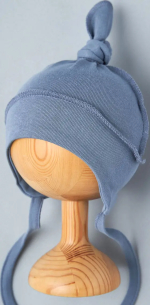 Фотография товара Шапочка с завязками "Узелок" Little Star, серо-голубой, р.36-38 см