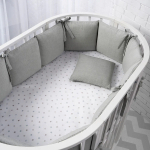 Фотография товара Защита для детской кроватки Perina Soft Cotton Серо-оливковый