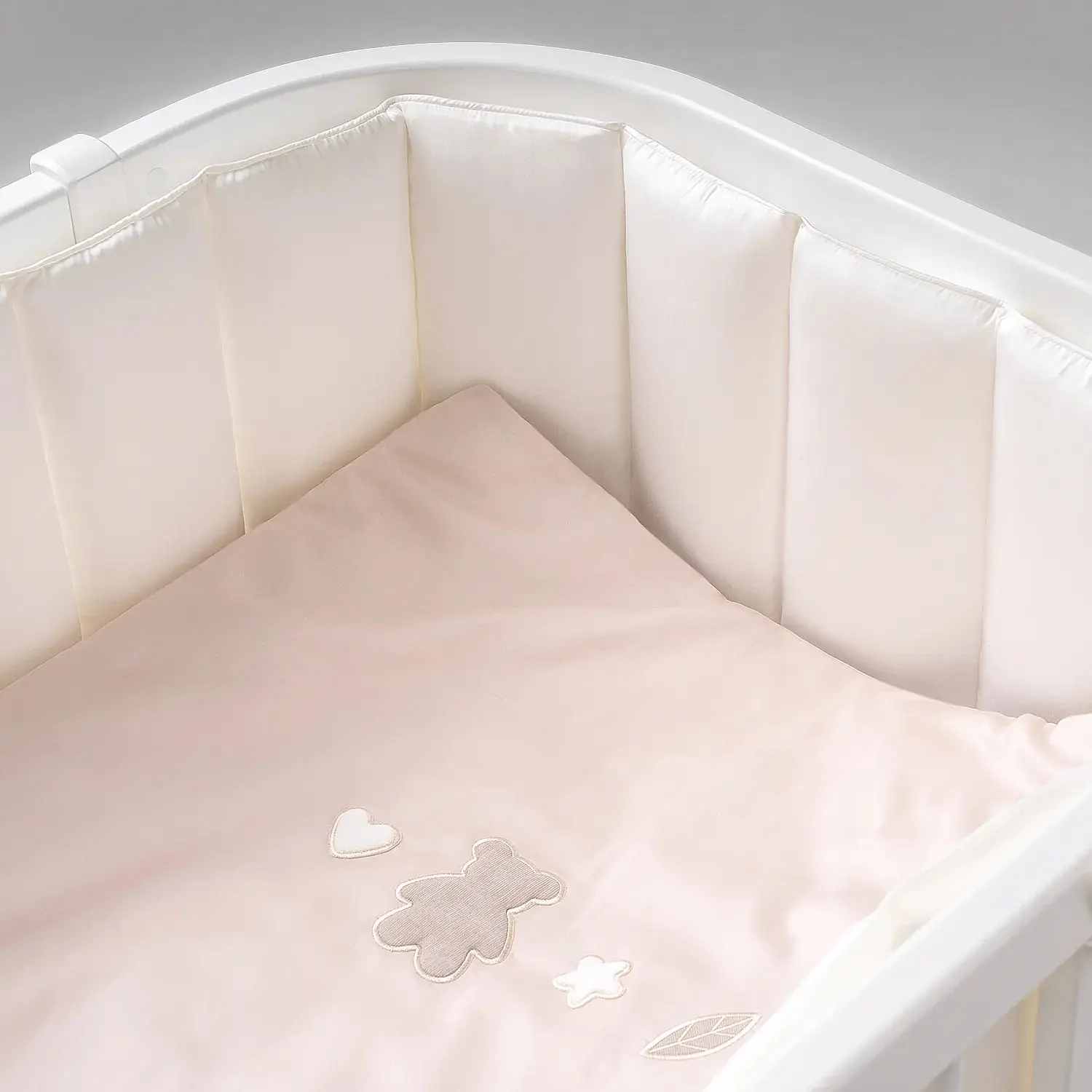 Защита для детской кроватки фенс-бортик Perina Sateen Collection айвори