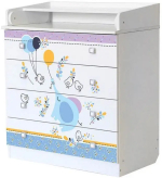 Комод Polini kids Simple 1580 Слоник на шаре белый