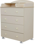 Комод Loona Lupine 800/4 с откидной пеленальной доской, слоновая кость Комод Loona Lupine 800/4 с откидной пеленальной доской, слоновая кость