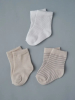 Фотография товара Носочки тонкие Little Star Ассорти полоски серый+белый 3 пары 7-9 см