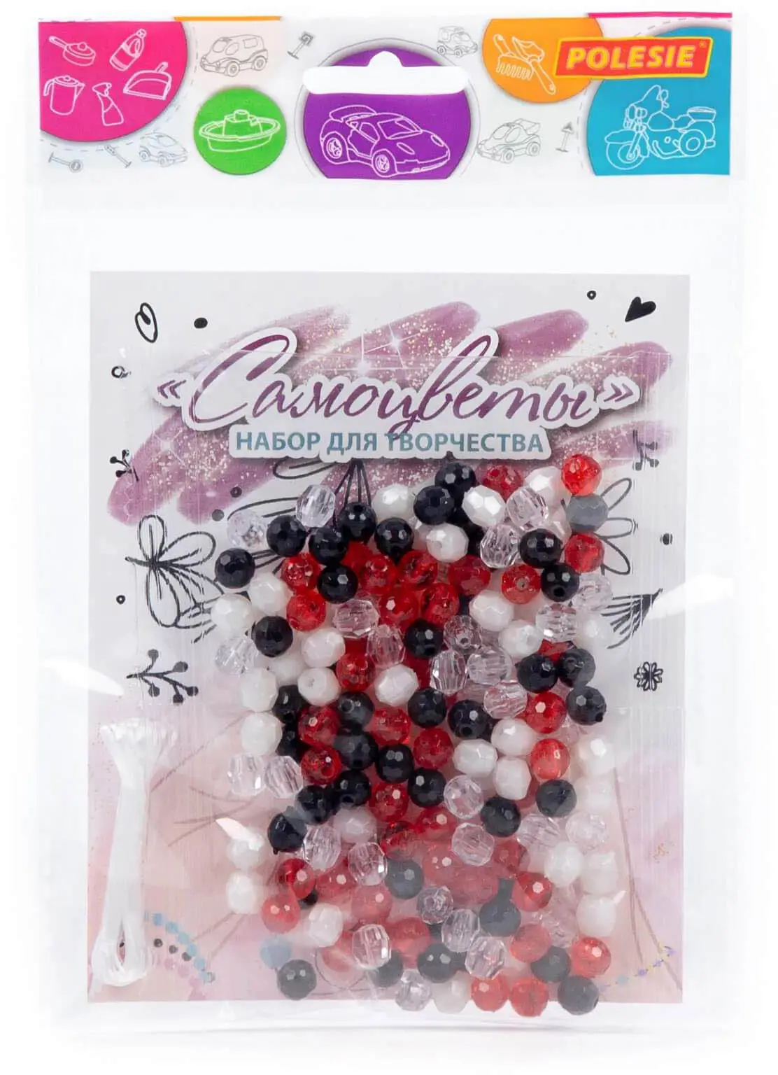 Набор для детского творчества из бусин, Полесье "Самоцветы", 200 элементов