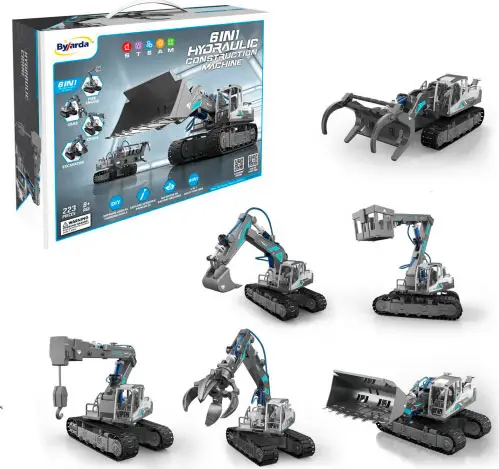 Конструктор Junfa гидравлический Строительные машины 6 в 1, арт. WZ-25954