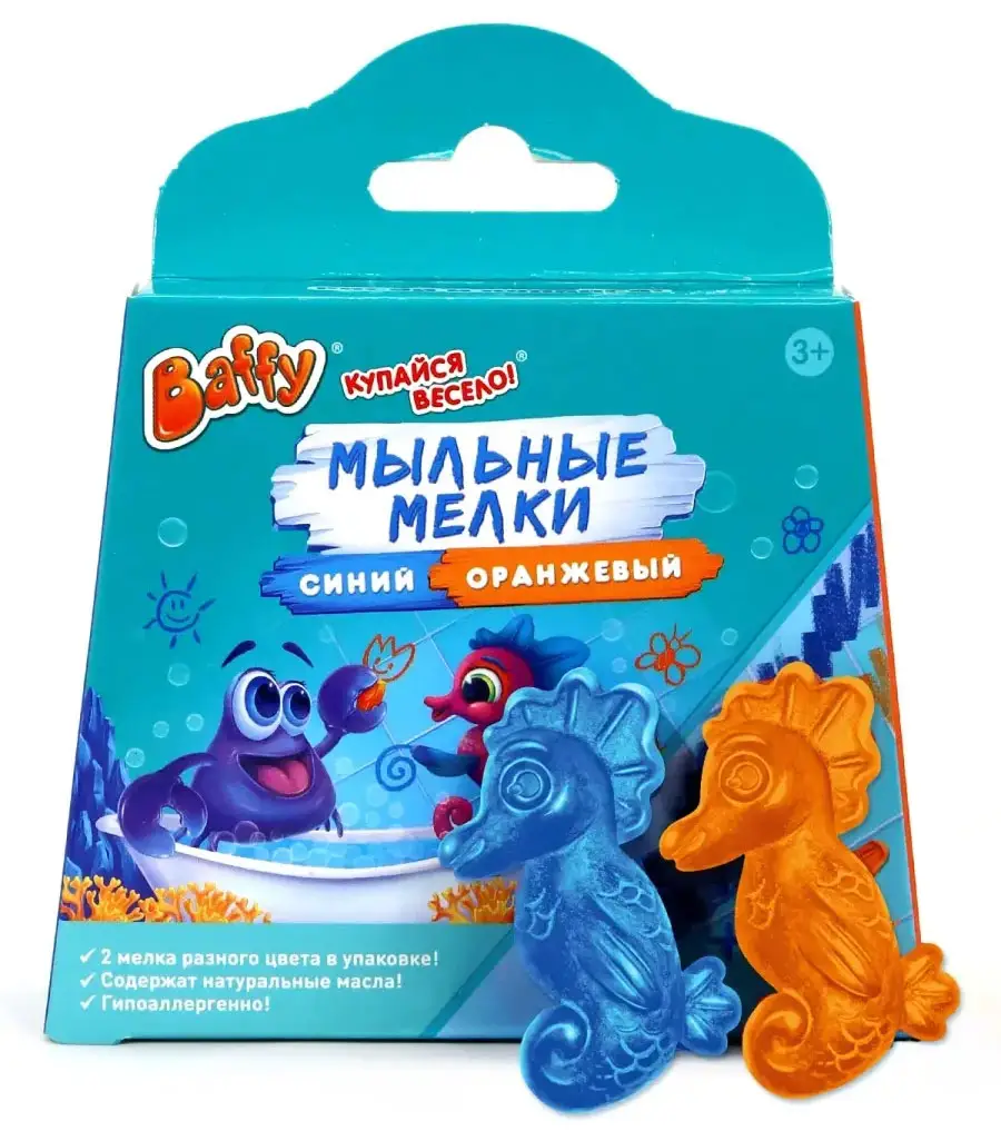 Мыльные мелки, оранжевый+синий Baffy