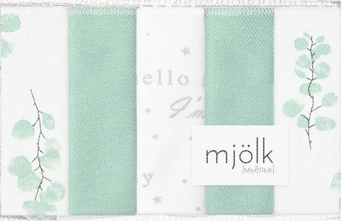 Набор платочков-слюнявчиков Mjolk Эвкалипт, 20х20 см
