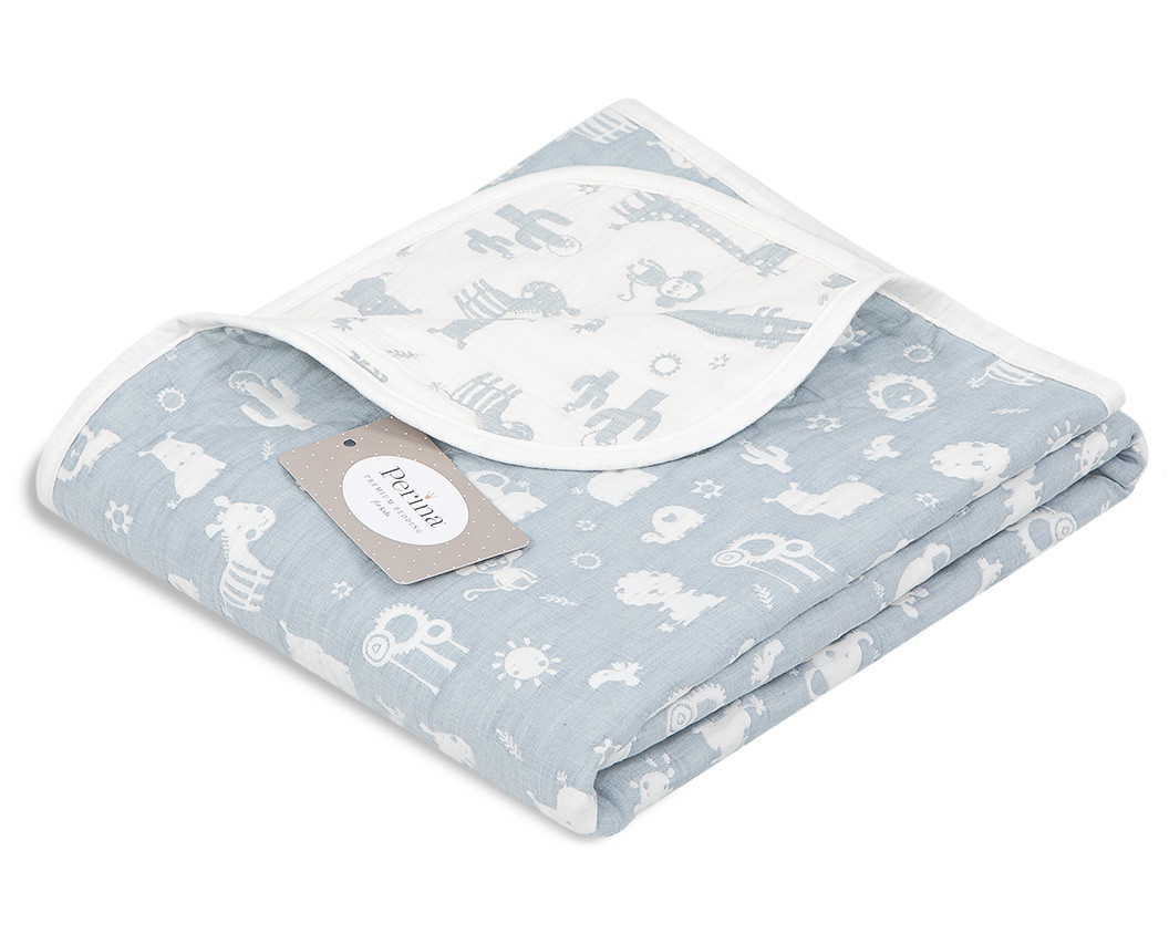 Фотография товара Одеяло для детей летнее (Зверюшки голубые) т.з.Perina 100х118