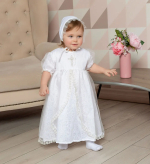 Фотография товара Комплект крестильный Осьминожка для девочки 4 предмета молочный 62