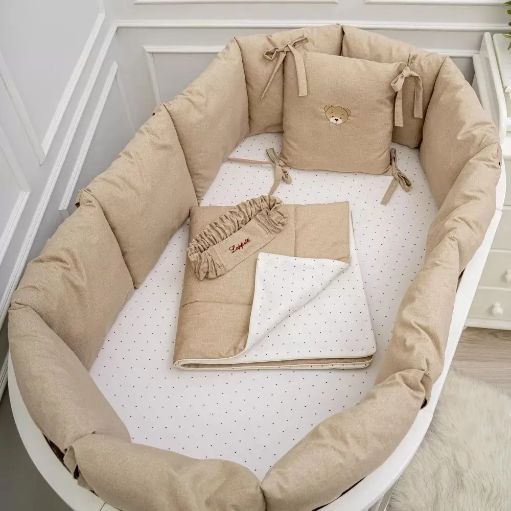 Набор 4 предмета для овальной и прямоугольной кроватки Lappetti Сканди бежевый