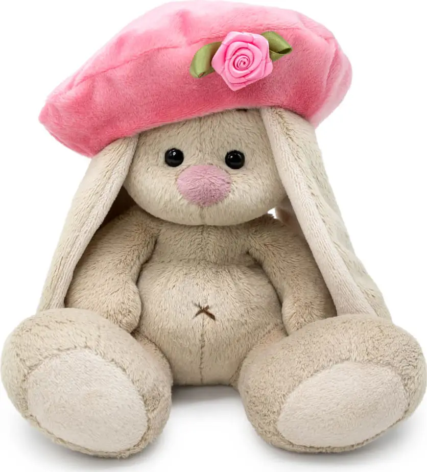 Игрушка мягконабивная Зайка Ми в берете с розочкой Budi Basa, 15 см