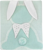 Фотография товара Плед двойная вязка Little Star Зайка Ангел Straz (90x90 см) белый, мятный