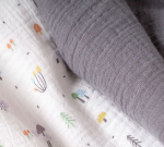 Фотография товара Комплект пелёнок детских (2 шт) Грибы/Серый т.з.Perina