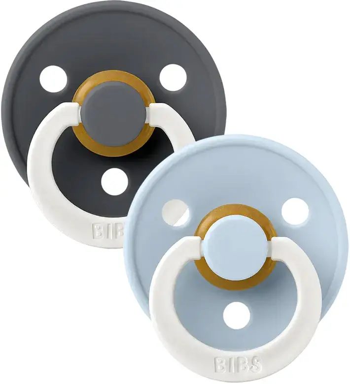 Набор пустышек Bibs Colour Iron Glow,Baby Blue Glow 0-6 месяцев