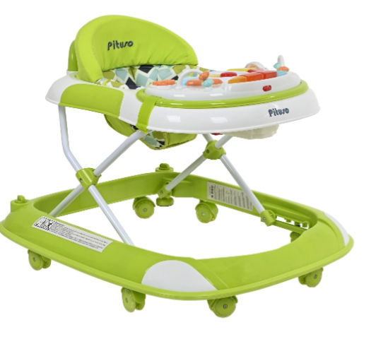 PITUSO Ходунки Веселая ферма (8 силик.колес,игр.муз.панель,2стоппера) Green/Салатовый (уп/1шт)