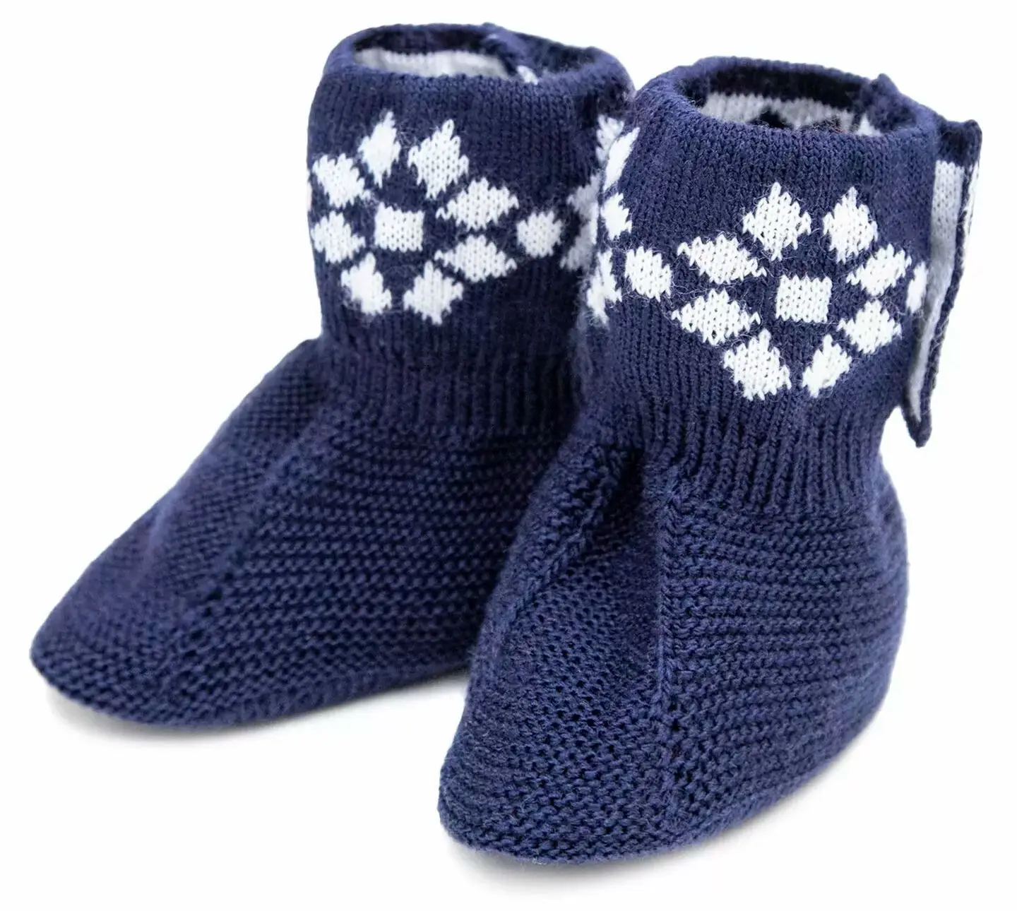 Пинетки детские AmaroBaby Pure Love Christmas, синий, вязаный 0-3 месяцев