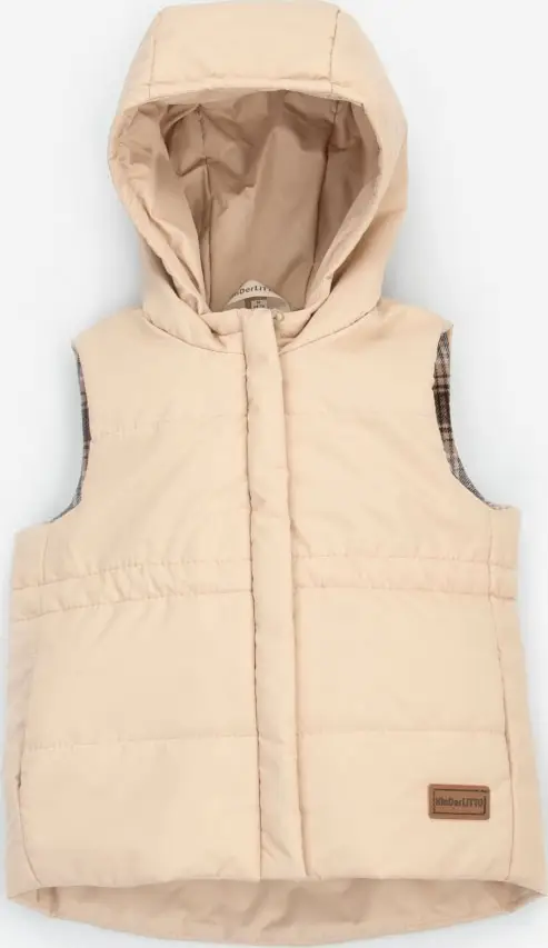 Безрукавка KiDi kids детская утепленная "Жилет Кантри", бежевый, р.22