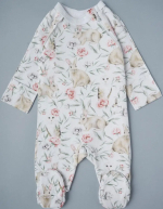 Фотография товара Комбинезон на молнии Little Star Зайки и совы интерлок, белый (62)