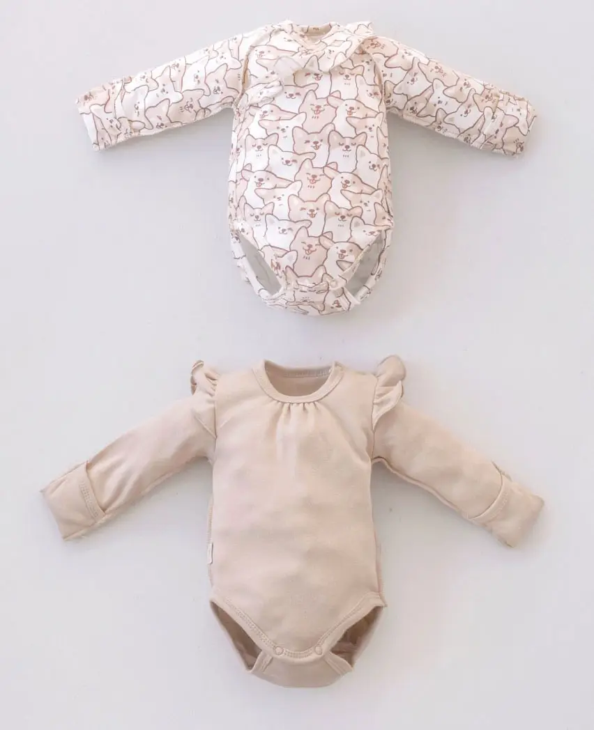 Боди KiDi kids с длинным рукавом Корги Веня  с рюшей 22, 68-74 см