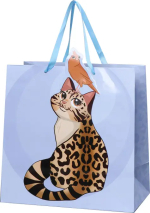 Фотография товара Пакет подарочный Кот, 30х30х15 см, 7489513