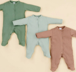 Фотография товара Luxury Baby Комбинезоны в рубчик 3 шт, мятный, зеленый, коричневый, р.62