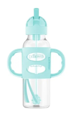 Фотография товара Поильник Dr. Brown's с ручкой и трубочкой 6+ зеленый