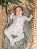 Фотография товара Комбез Little Star на кнопках Зайки с птичками крем 68